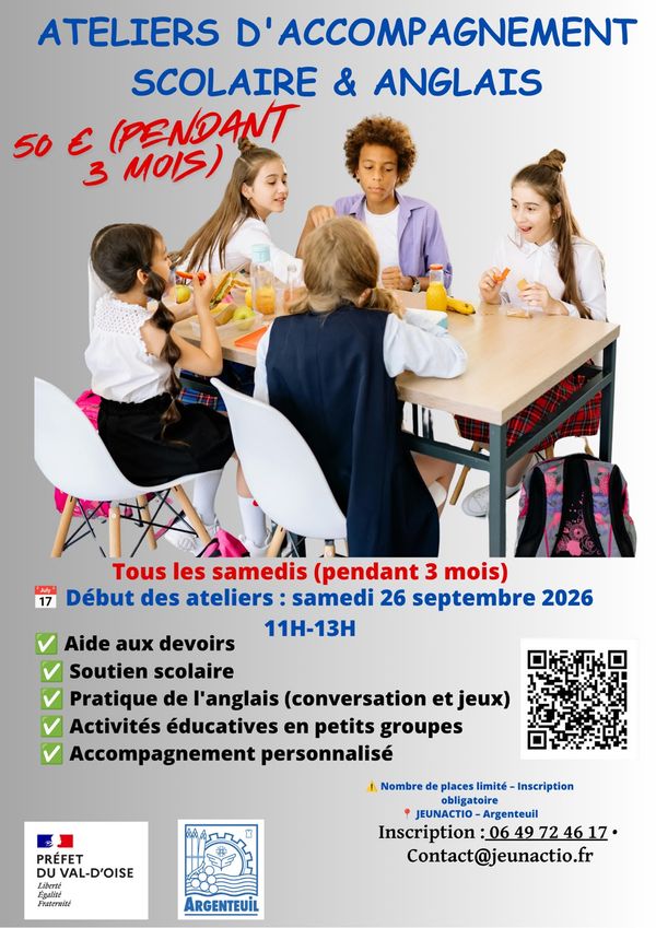 ATELIERS D'ACCOMPAGNEMENT
SCOLAIRE & ANGLAIS